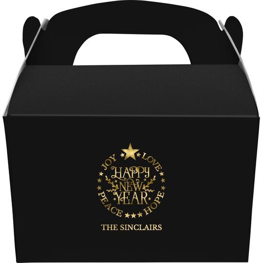 Happy New Year Gable Favor Boxes